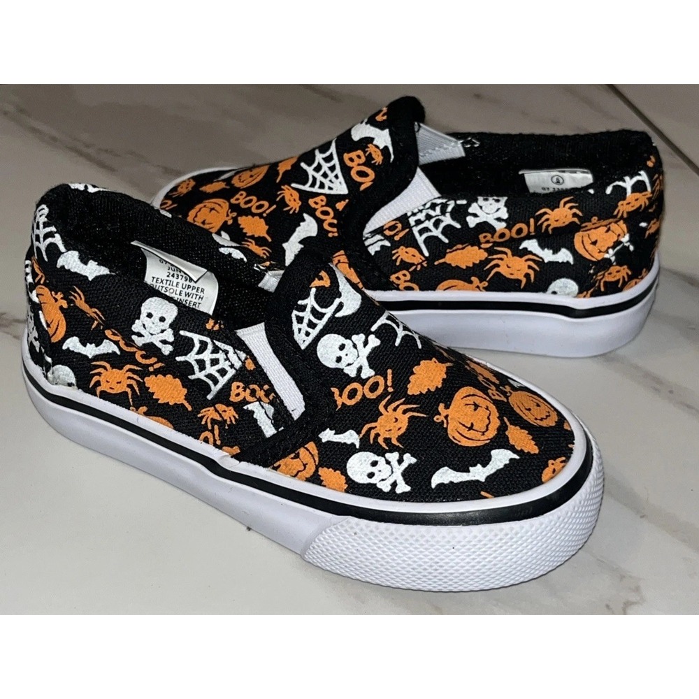 Tommy Bahama Toddler 6 Halloween Slip-On Canvas Shoes Glow-in-the-Dark Pumpkin